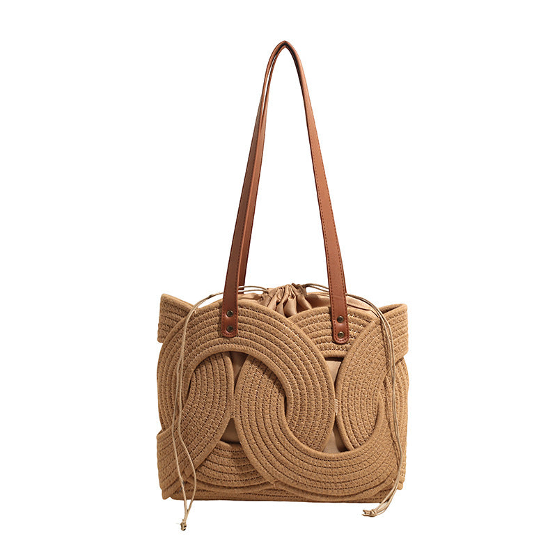 Hand-Woven Hollow Ring Shoulder Bag