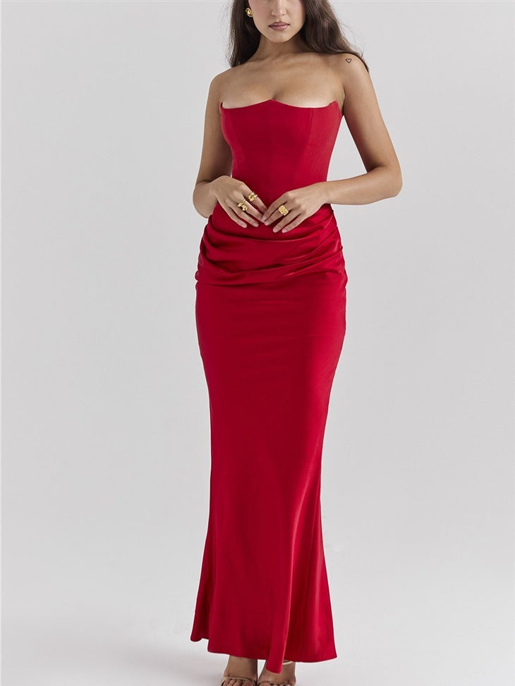 Sexy One Shoulder Pleated Bodysuit Dress