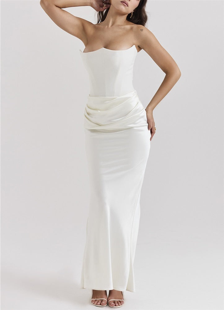 Sexy One Shoulder Pleated Bodysuit Dress