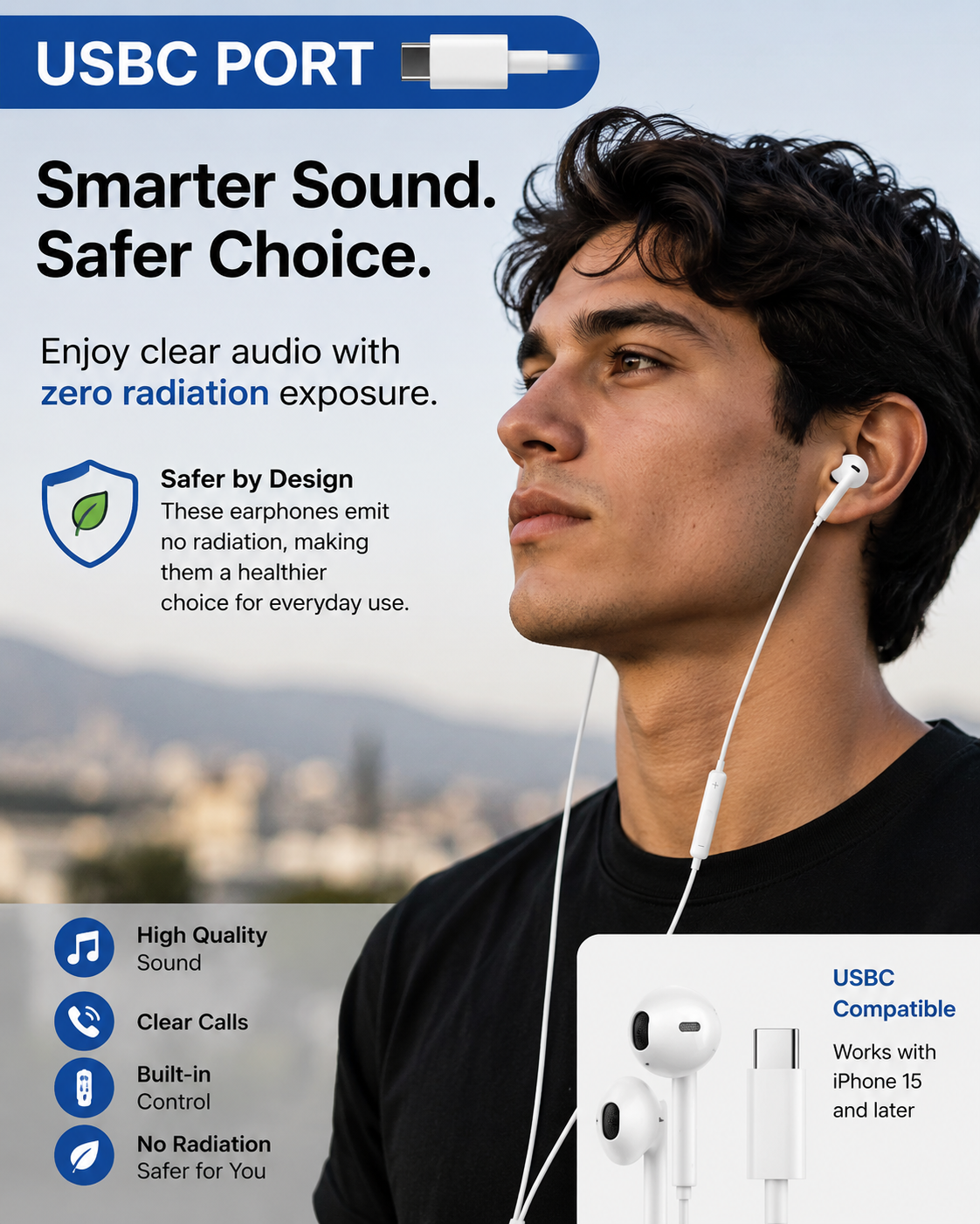 Original Wired Earphones For USBC Phone