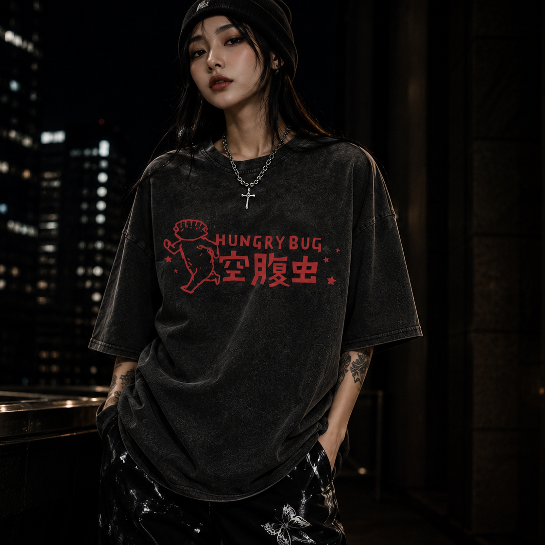 Japanese Anime Dorohedoro Kaiman Vintage Washed T-shirt