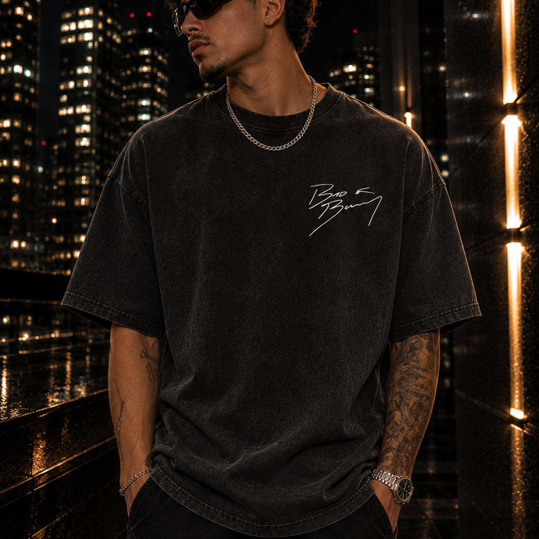 Washed Vintage Rapper Bad Bunny T-shirt Debi Tirar Mas Fotos DTMF Album