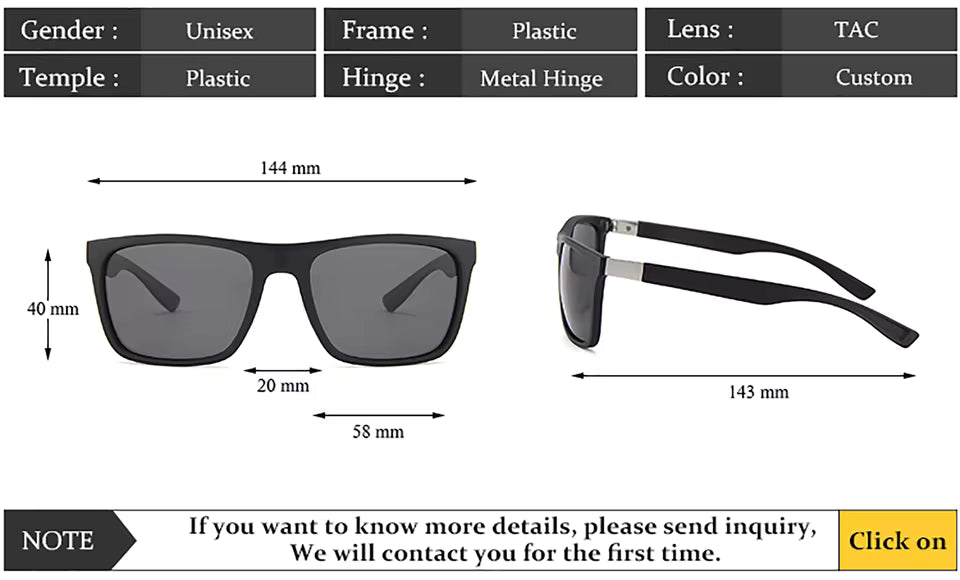Square Polarized Sports Sunglasses