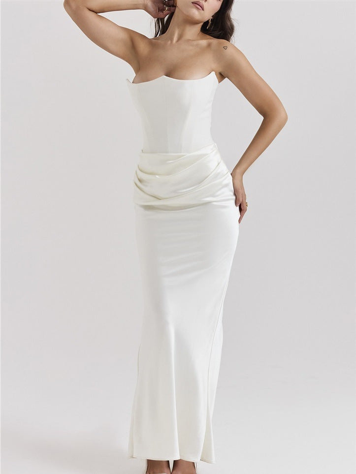 Sexy One Shoulder Pleated Bodysuit Dress