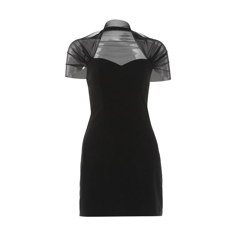 Sexy Mesh Panel Slim Dress